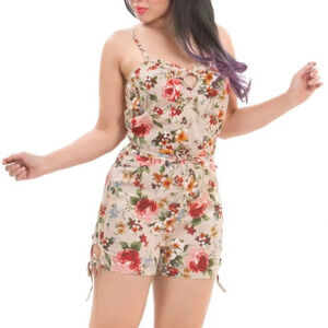 Beach Bash Retro Beachwear By Art & Tatyana Floral Jumper, Size L or XL, NWT